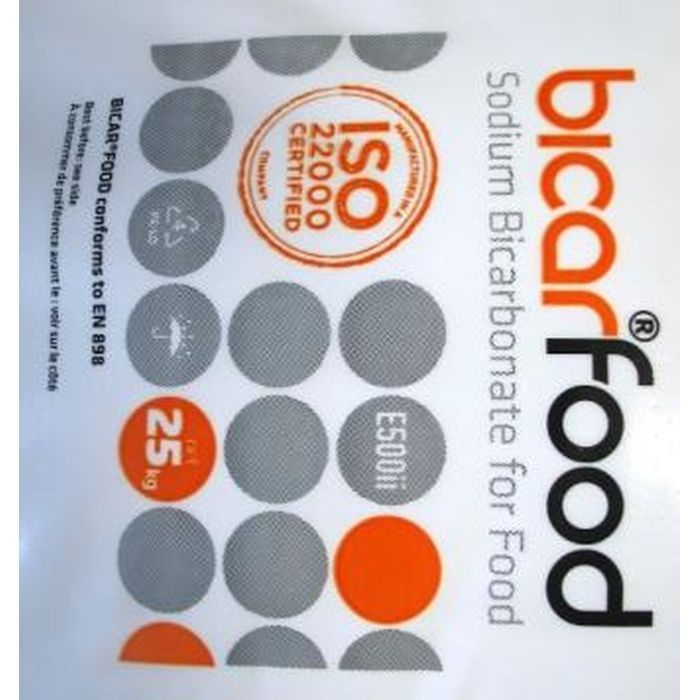 Bicarbonate 25 kg Solvay FCC qualité alimentaire détails
