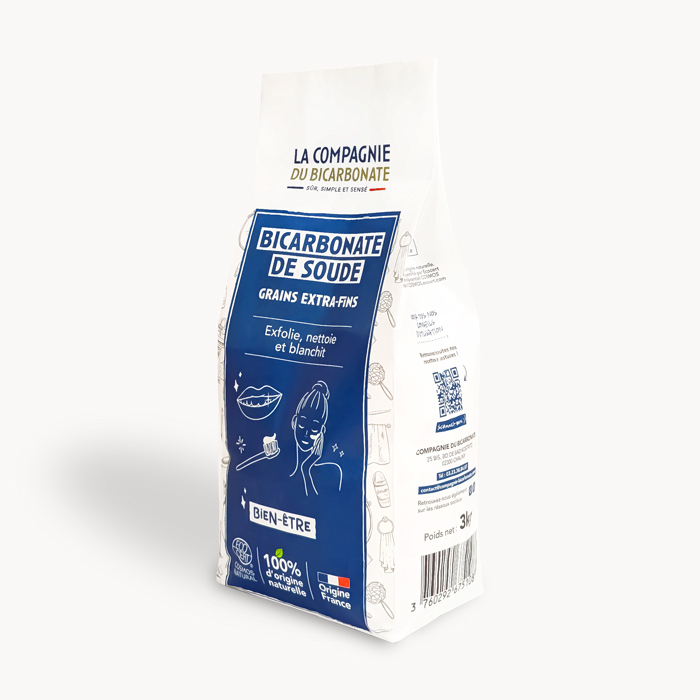 Bicarbonate alimentaire extra-fin - Sac «Open-up» 3 kg - Ecocert