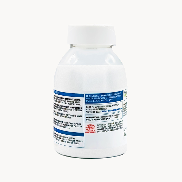 Bicarbonate de soude alimentaire - Salle de bain - Flacon 200g