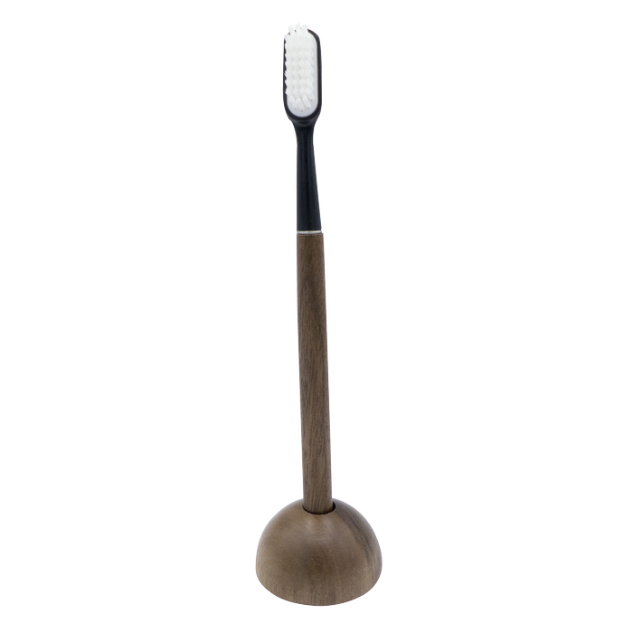 brosse à dents en bois de noyer avec son support (non fourni)