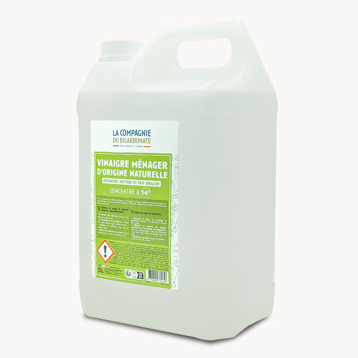 Vinaigre blanc français d&#039;origine naturelle concentré à 14°- 5l