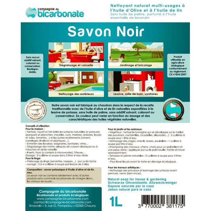 Etiquette savon noir 5 litres