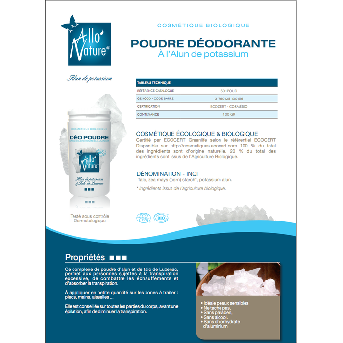 Fiche technique Poudre Pierre d'Alun