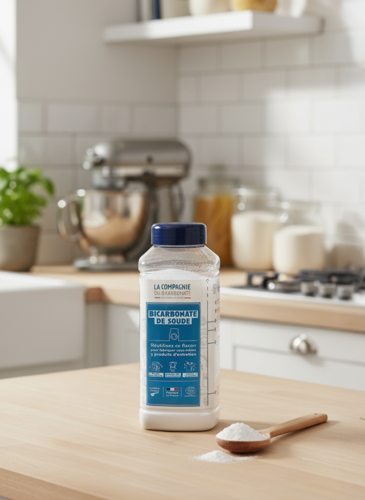 Bicarbonate de soude - Flacon 3 recettes « Réutilisez-moi » - 1.5 kg - ECOCERT