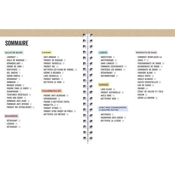 Livre "Fabriquer sa lessive, son dentifrice, son shampoing, ses produits d'entretien..." par Régine Quéva - Sommaire 