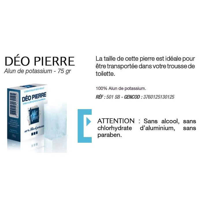 Description pierre d'alun naturelle 75g