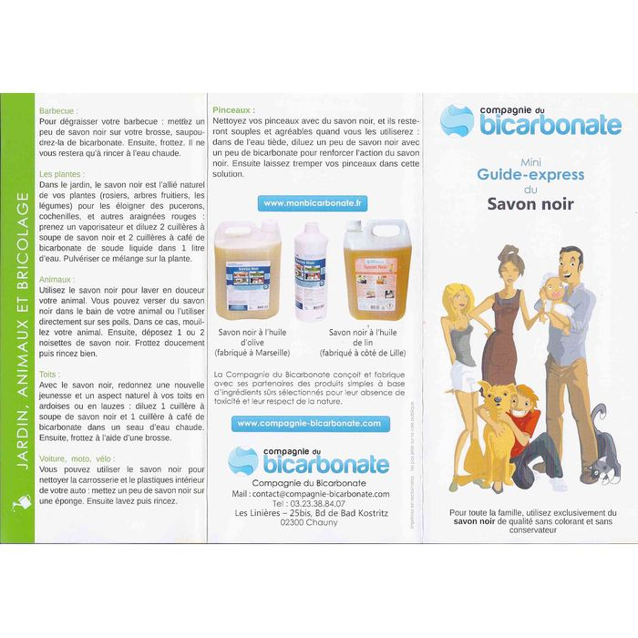 recto du mini-guide du savon noir : offert pour toute commande de savon noir