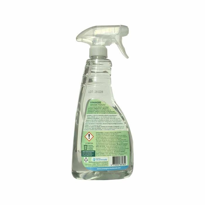 Spray Rechargeable Vinaigre blanc naturel concentré à 14 ° - Dos