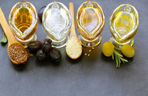 Huiles végétales et leurs récipients