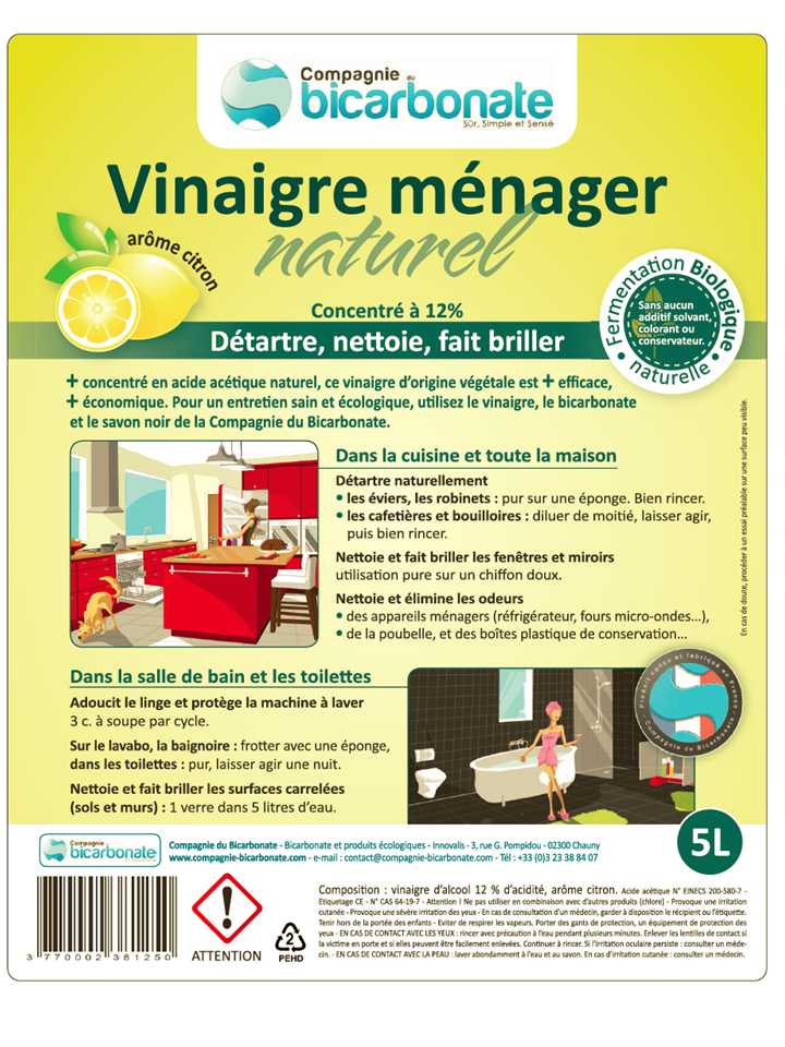 Précautions d'emploi du vinaigre blanc citron